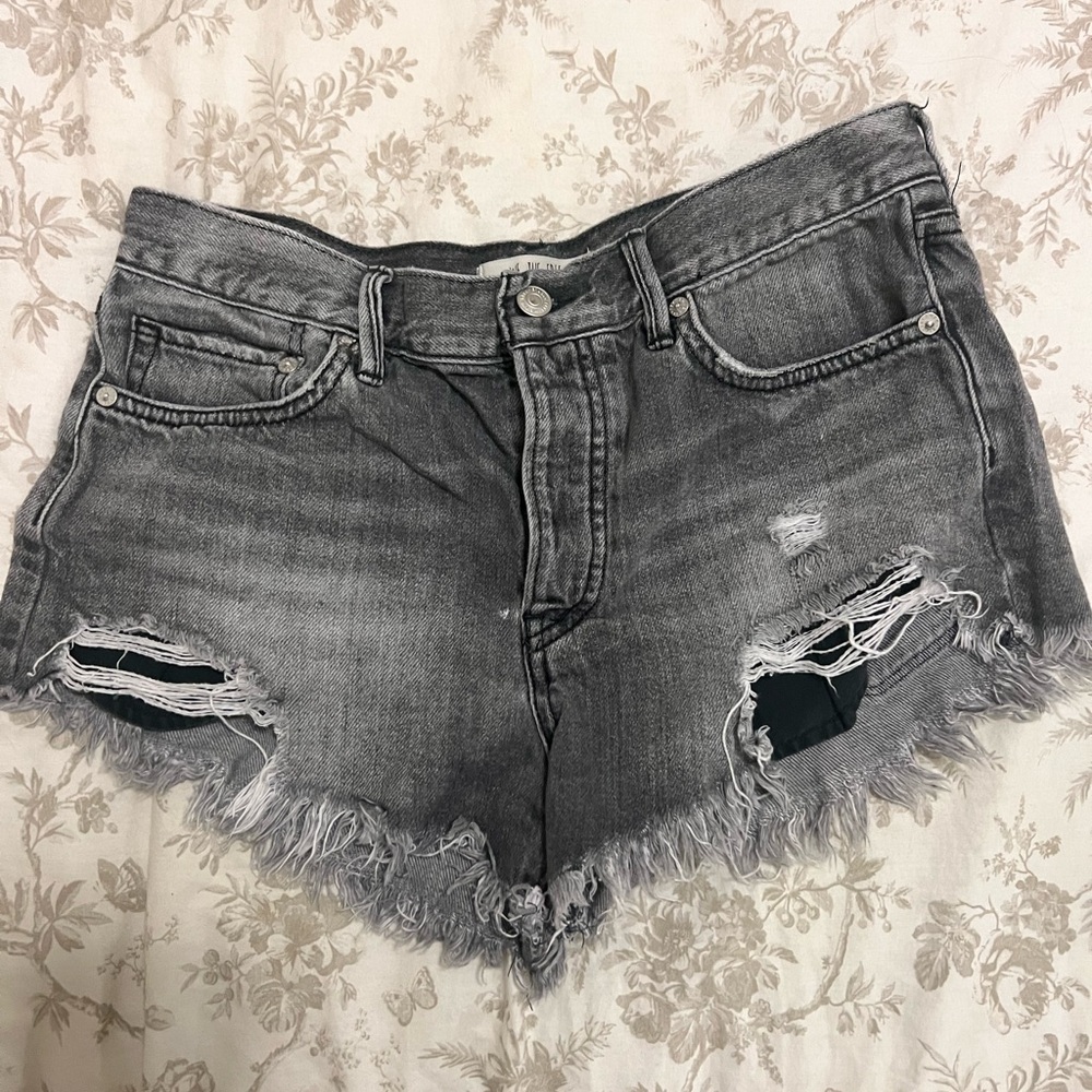 gray free people shorts